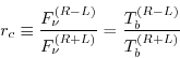 \begin{displaymath}
r_{c}
\equiv {F_{\nu}^{(R-L)}\over F_{\nu}^{(R+L)}}
= {T_{b}^{(R-L)}\over T_{b}^{(R+L)}}
\end{displaymath}