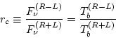 \begin{displaymath}
r_{c}
\equiv {F_{\nu}^{(R-L)}\over F_{\nu}^{(R+L)}}
= {T_{b}^{(R-L)}\over T_{b}^{(R+L)}}
\end{displaymath}